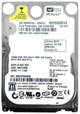 Хард диск WD 160GB, 2.5", 5400RPM, SATA 1.5Gb/s 8MB Cache, WD1600BEVS